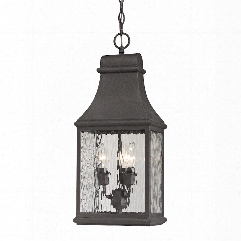 Elk Lighting Forged Jefferson 3-light Outdoor Pendant In Charcoal