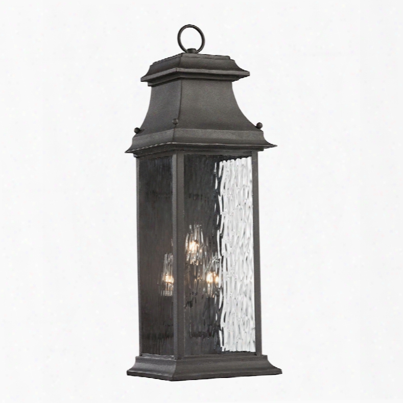 Elk Ligthng Forged Provincial 3-light Outdoor Sconce In Charcoal