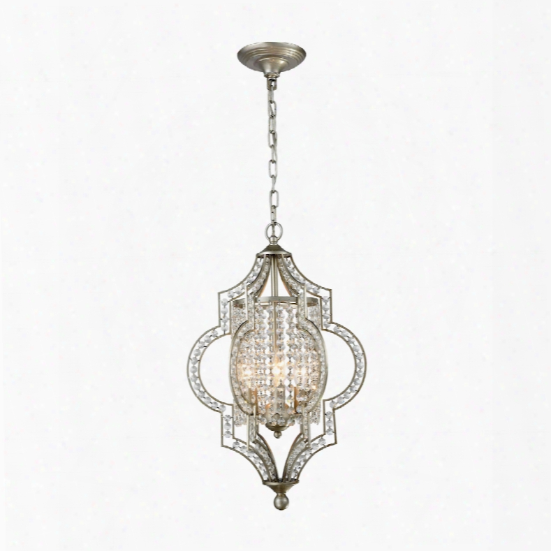 Elk Lighting Gabrielle 3-light Chandelier In Aged Silver