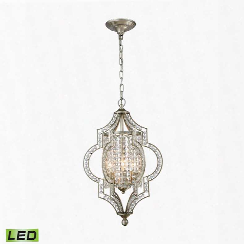 Elk Lighting Gabrielle 3-light Led Chandelier In Aged Silver