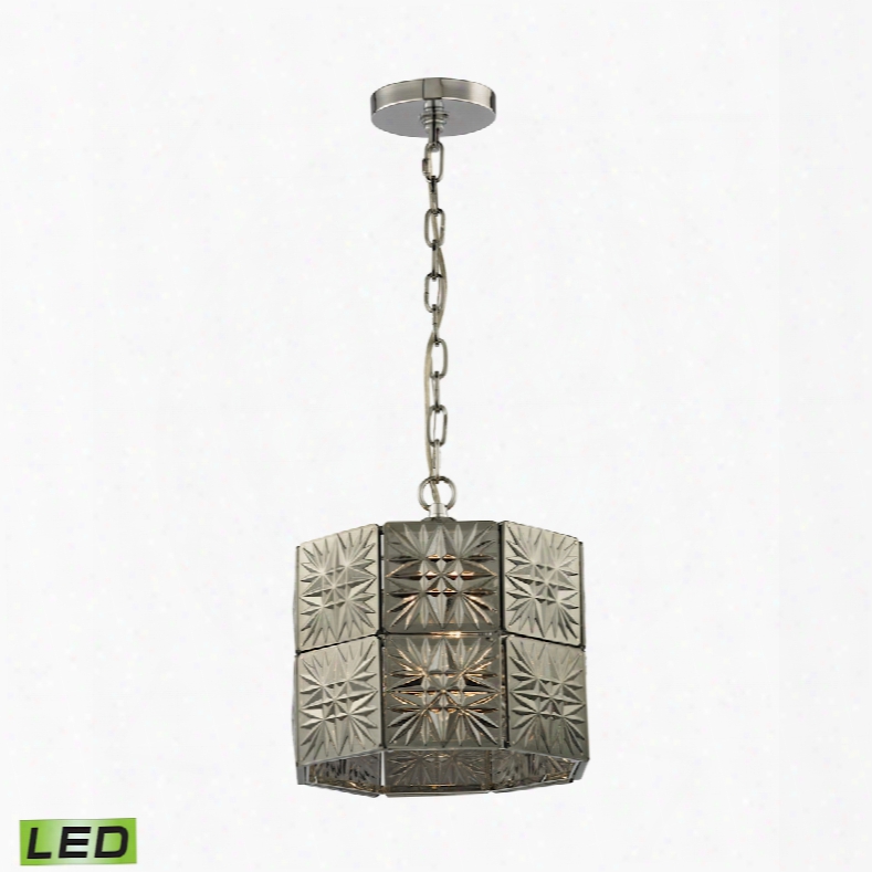 Elk Lighting Glass Tile 1-light Led Pendant In Polished Chrome