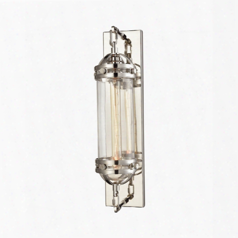 Elk Lighting Gramercy 1-light Wall Sconce In Polished Nickel With Clear Glass