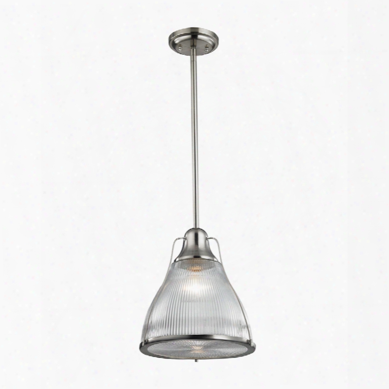 Elk Lighting Halophane 1-lihgt Pendant In Brushed Nickel