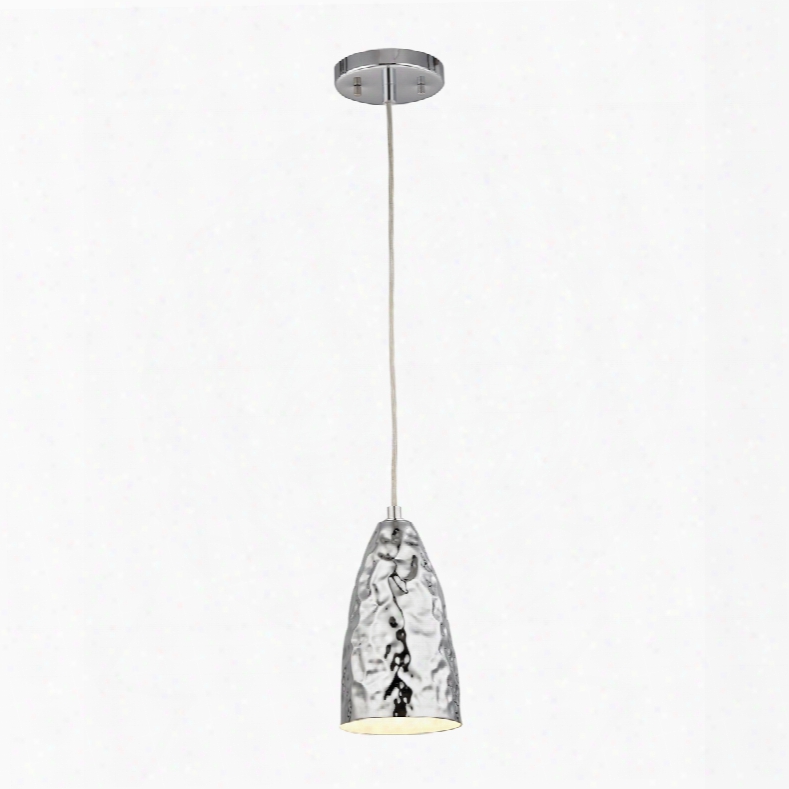 Elk Lighting Hammersmith 1-light Pendant In Hammered Polished Chrome