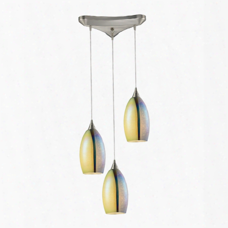 Elk Lighting Horizon 3-light Pendant In Satin Nickel