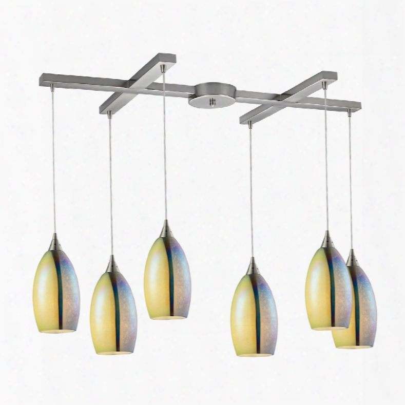 Elk Lighting Horizon 6-light Pendant In Satin Nickel