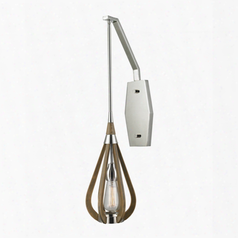 Elk Lighting Janette 1-light Pendant In Polished Nickel And Chestnut