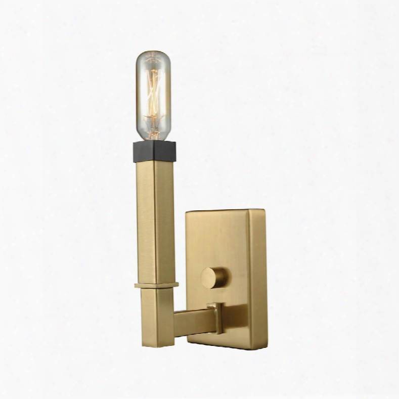 Elk Lighting Mandeville 1-light Wall Sconce In Satin Brass Wi Th Oil Rubbed Bronze Accents