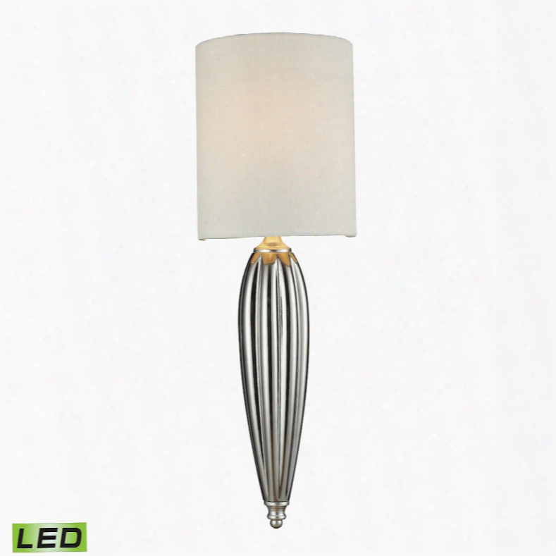 Elk Lighting Martique 1-light Led Wall Sconce In Chrome And Silver Leaf