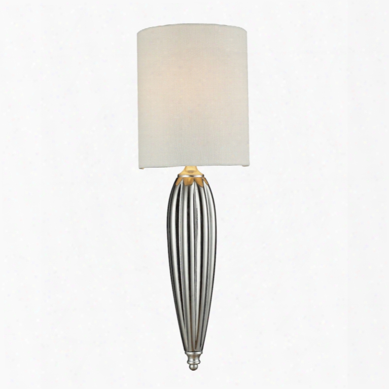 Elk Lgihting Martique 1-light Wall Sconce In Chrome And Silver Leaf