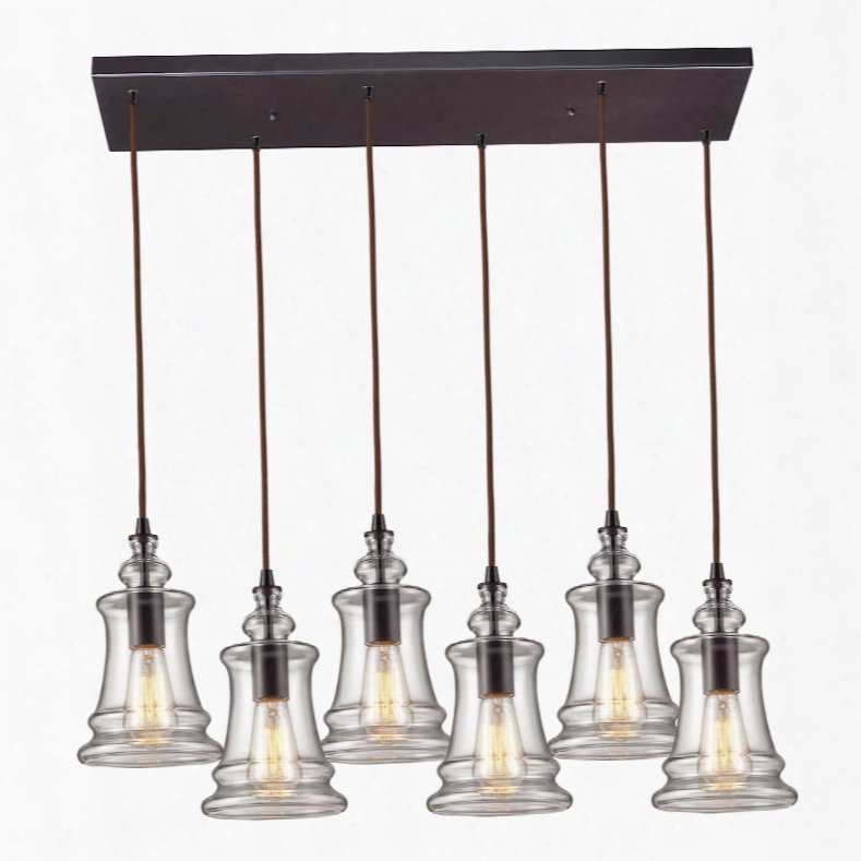 Elk Lighting Menlow Park 6-light Pendant In Oiled Bronze