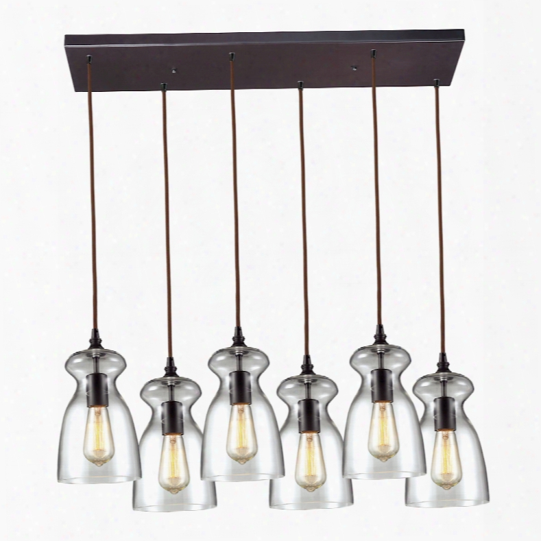 Elk Lighting Menlow Park 6-light Pendant In Polished Chrome And Clear Glass