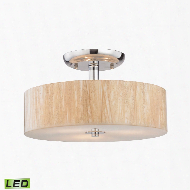 Elk Lighting Modern Organics 3-light Led Semi Flush In Polished Chrome