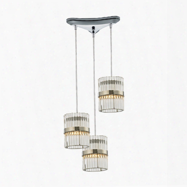 Elk Lighting Nescott 3-light Pendant In Polished Chrome