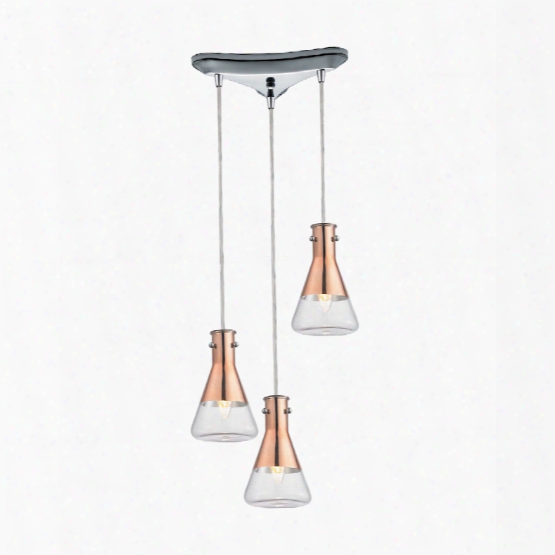 Elk Lighting Olean 3-light Pendant In Polished Chrome