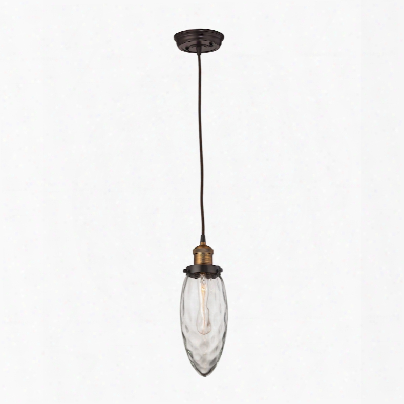 Elk Lighting Owen 1-light Pendant In Oil Rubbed Bronze And Antique Brass