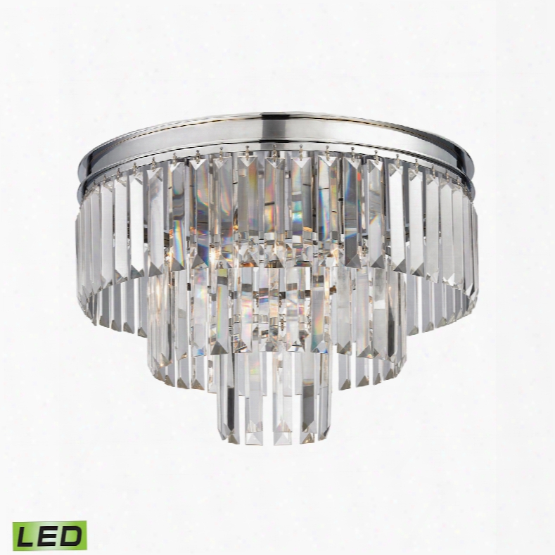 Elk Lighting Palacial 3-light Led Semi Flush In Polished Chrome