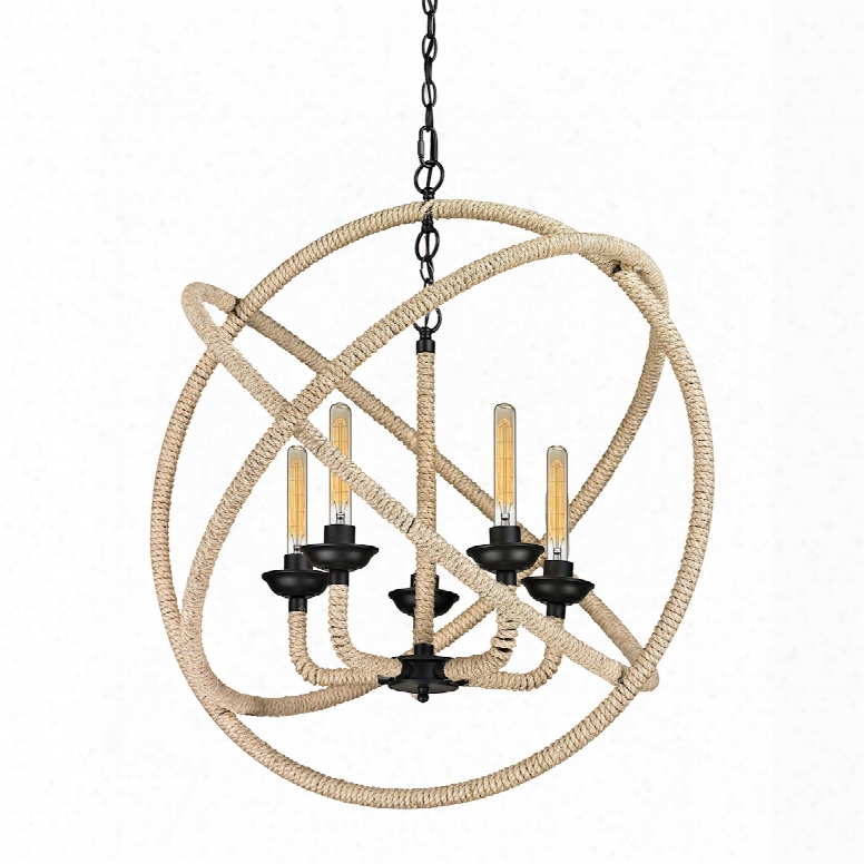 Elk Lighting Pearce 5-light Chandelier In Matte Black