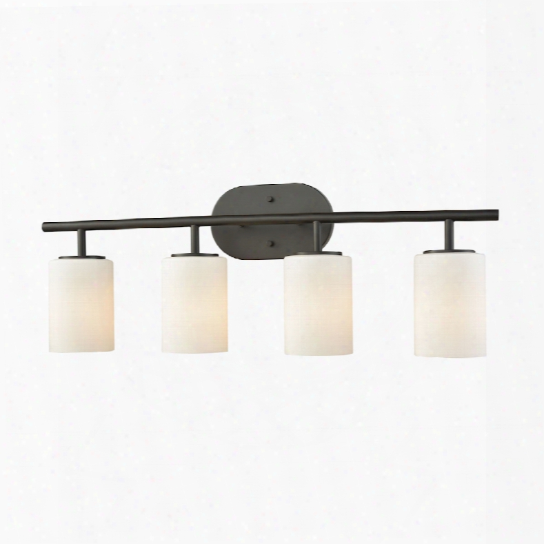 Elk Lighting Pemlico 4-light Vanity In Oil Rubbed Bronze With White Glass