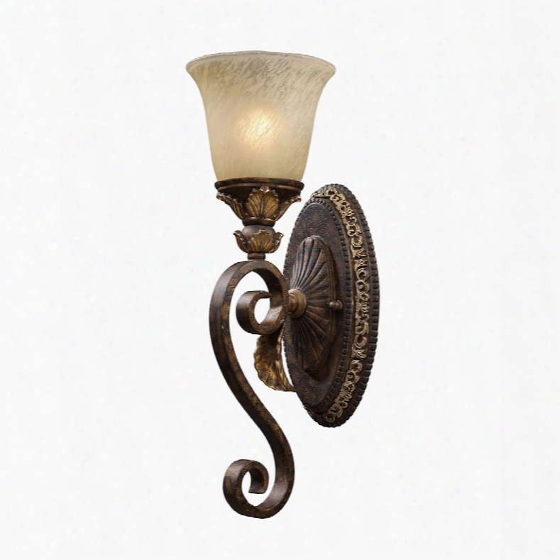 Elk Lighting Regency 1-light Vanity In Burnt Bronze And Gold Leaf