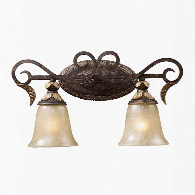 Elk Lighting Regency 2-light Vanity In Burnt Bronze And Gold Leaf