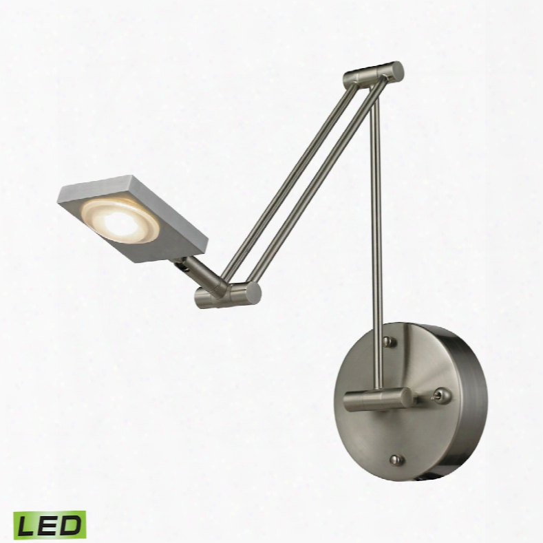 E Lk Lighting Reilly 1-light Swingarm In Brushed Nickel And Rushed Aluminum