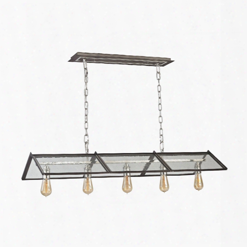 Elk Lighting Ridgeview 5-light Chandelier In Weathered Zinc With Polished Nickel Accents