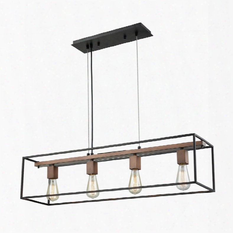 Elk Lighting Rigby 4-light Chandelier In Oil Rubbed Bronze Adn Tarnished Brass