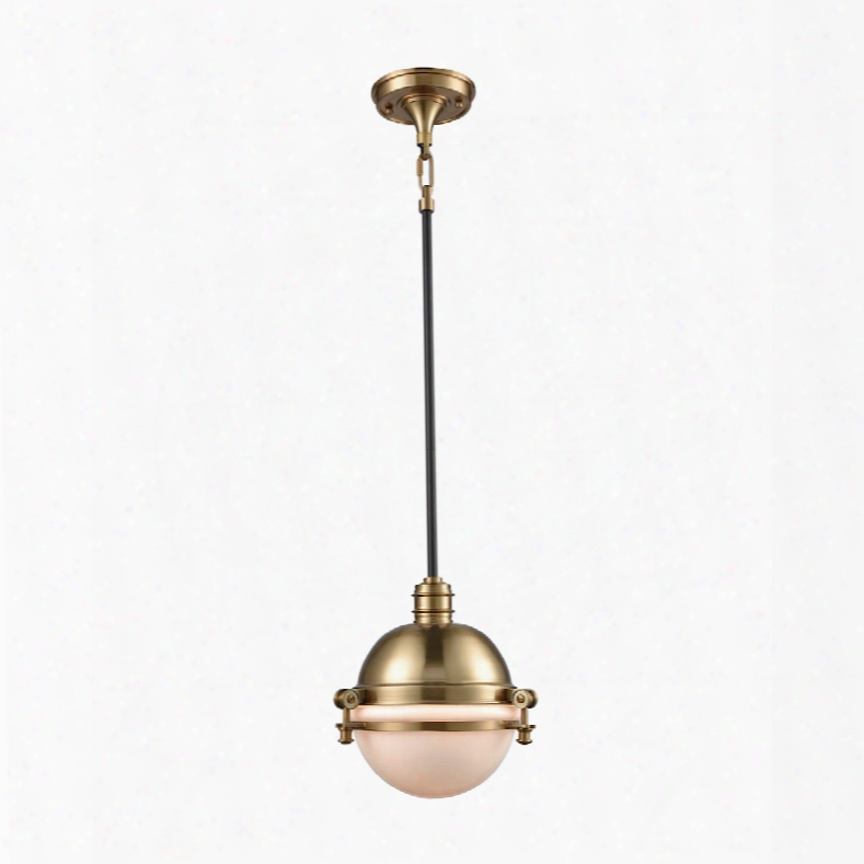 Elk Lighting Riley 1-light Pendant In Satin Brass And Oil Rubbed Bronze