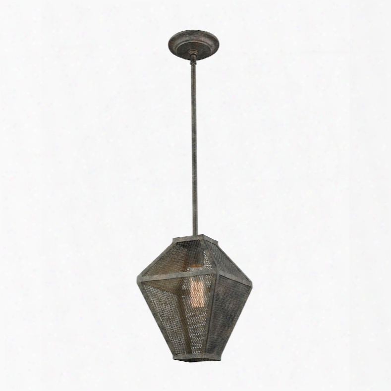 Elk Lighting Salisbury 1-light Pendant In Malted Rust With Metal Mesh