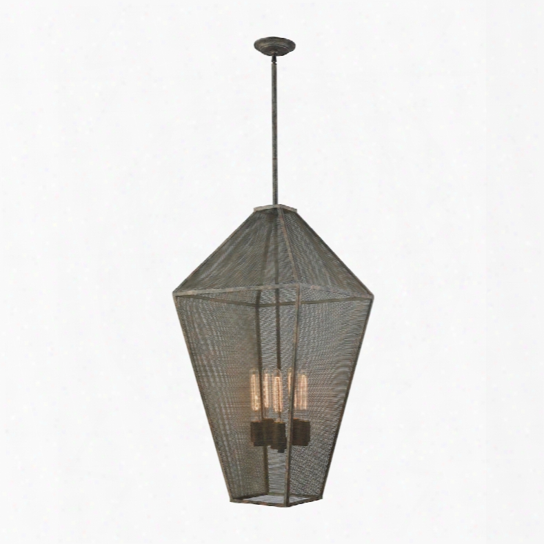 Elk Lighting Salisbury 5-light Chandelier In Malted Rust With Metal Mesh