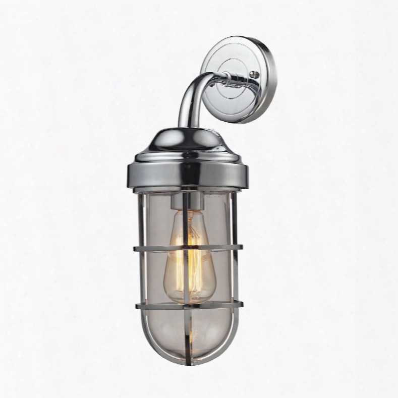 Elk Lighhting Seaport 1-light Wall Sconce In Polished Chrome And Clear Glass