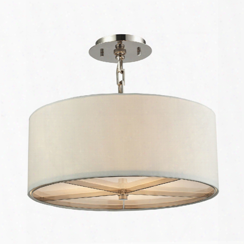 Elk Lighting Selma 3-light Pendant In Polished Nickel - Small