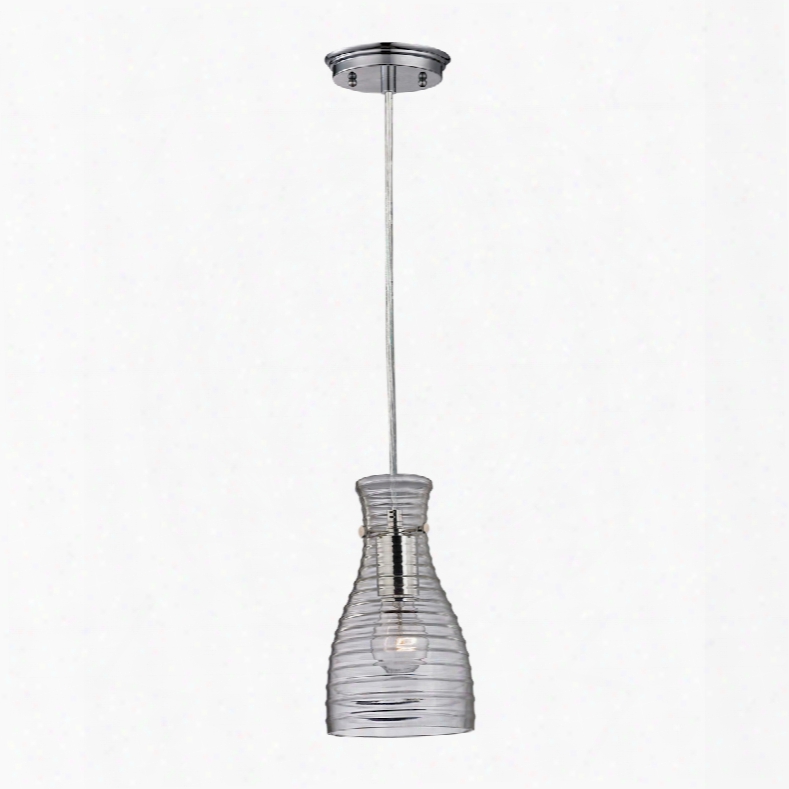 Elk Lighting Strata 1-light Mini Pendant In Polished Chrome And Clear Glass