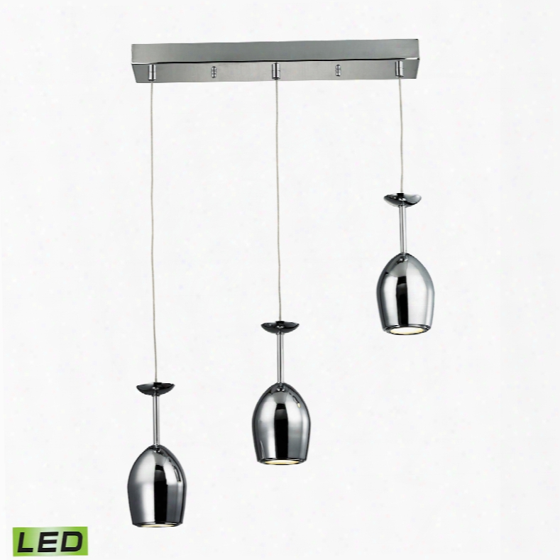 Elk Lighting Vasso Chromo 3-light Led Pendant In Polished Chrome