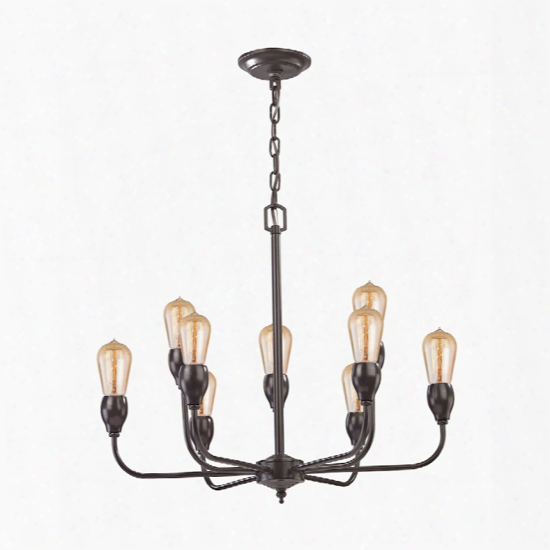 Elk Lighting Vernon 9-light Chandelier In Oil Rubbed Bronze