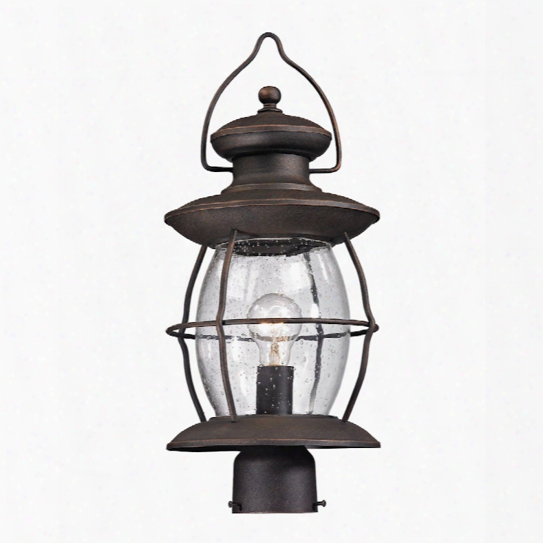 Elk Lighting Village Lantern 1-ligh Outdoor Post-light In Weathered Charcoal