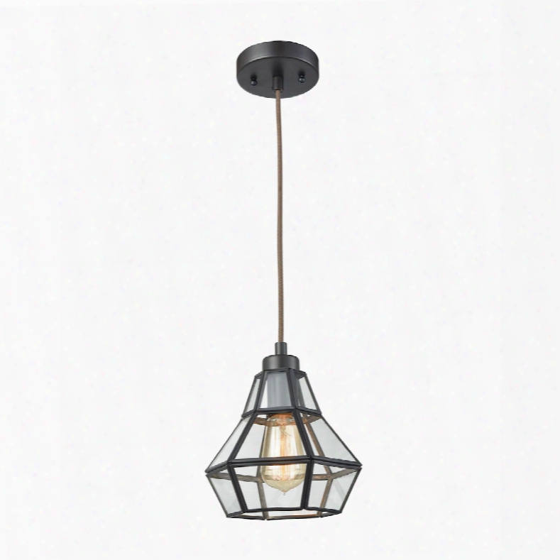 Elk Lighting Window Pane 1-light Pendant In Oil Rubbed Bronze With Clear Glass