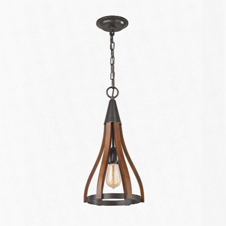 Elk Lighting Wood Arches 1-light Pendant In Oil Rubbed Bronze