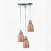 ELK Lighting Danica 3-Light Pendant In Polished Chrome And Cream Champagne Glass