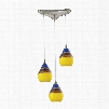 ELK Lighting Dunes 3-Light Pendant In Satin Nickel And Sunscape Glass