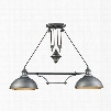 ELK Lighting Farmhouse 2-Light Pulldown Island-Light In Weathered Zinc