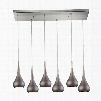 ELK Lighting Lindsey 6-Light Rectangle Fixture In Satin Nickel With Weathered Zinc Shade