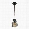 ELK Lighting Muncie 1-Light Pendant In Oil Rubbed Bronze With Champagne Plated Spun Glass