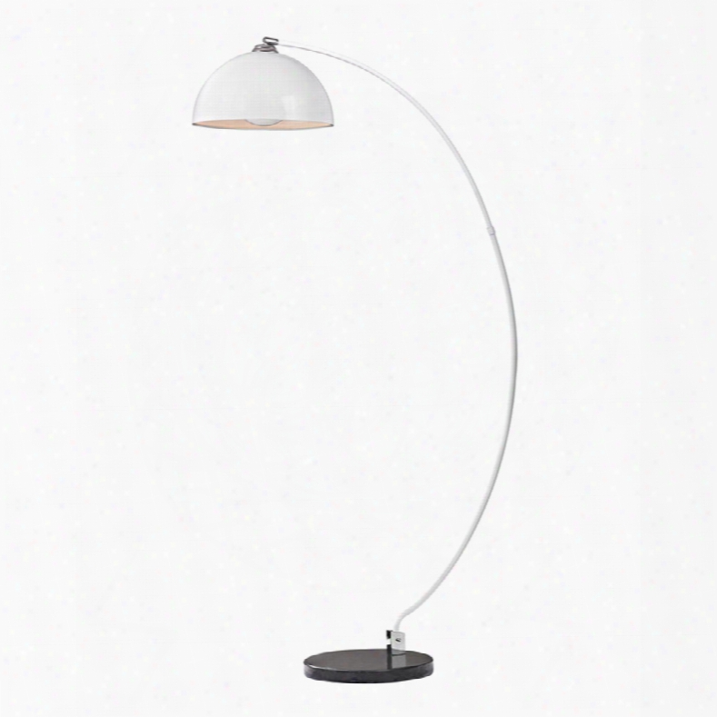 Dimond Cityscape White Arc With Marble Base Floor Lamp