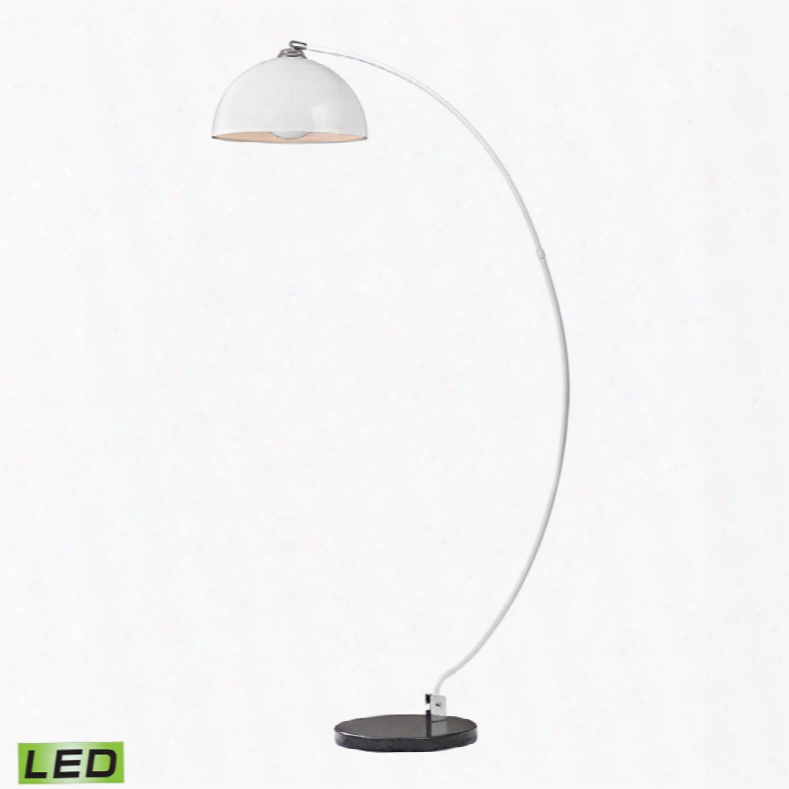 Dimond Cityscape White Arc With Marble Base Led Floor Lamp