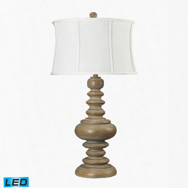 Dimond Moniac Round Reclaimed Wood Look Led Table Lamp