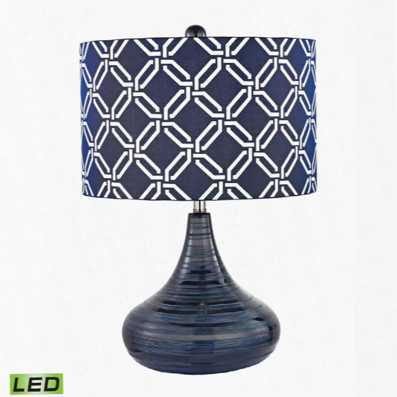 Dimond Peebles Navy Blue Textured Ceramic Led Table Lamp