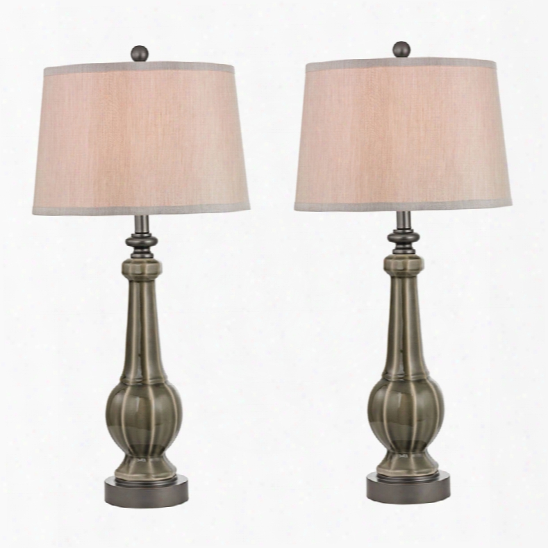 Dimond Sailsbury 2-pack Ceramic Distressed Grey Table Lamp