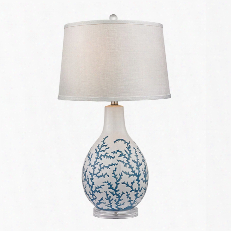 Dimond Sixpenny Blue Coral Ceramic With Acrylic Base Table Lamp